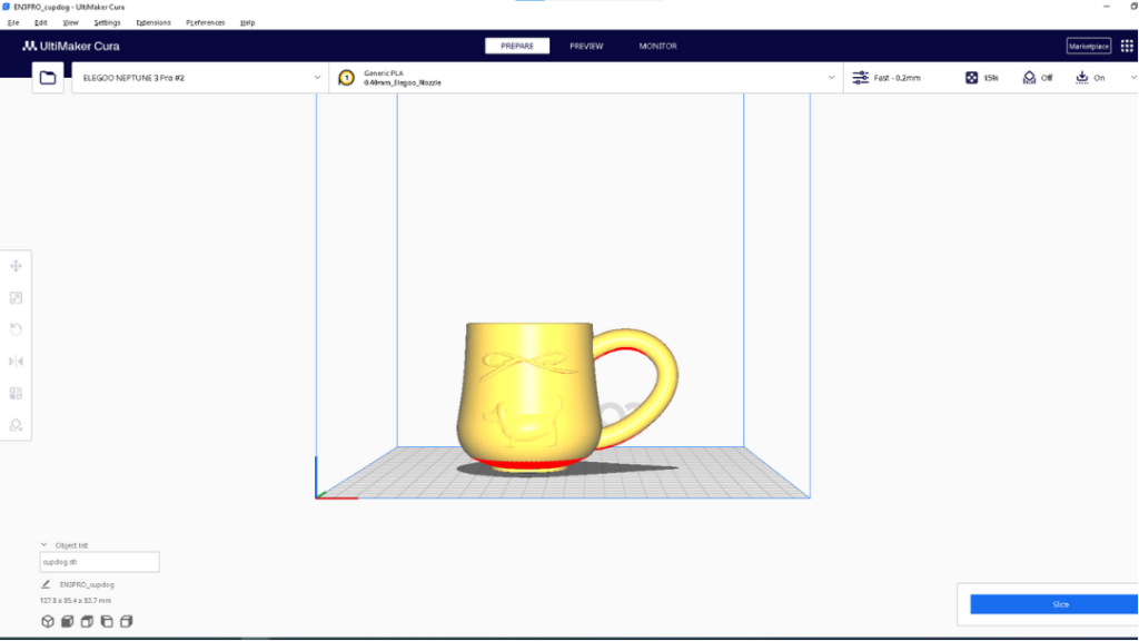 Prepare file in ultimaker